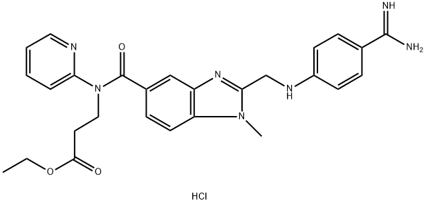 N-[[2-[[[4-(Aminoiminomethyl)phenyl]amino]methyl]-1-methyl-1H-benzimidazol-5-yl]carbonyl]-N-(2-pyridinyl)-beta-alanine ethyl ester hydrochloride