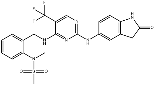 N-Methyl-N-[2-[[[2-[(2-oxo-2,3-dihydro-1H-indol-5-yl)amino]-5-trifluoromethylpyrimidin-4-yl]amino]methyl]phenyl]methanesulfonamide